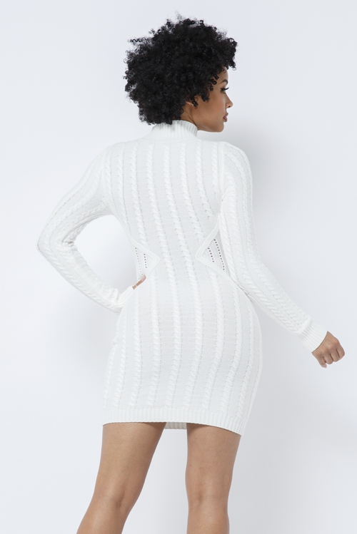 Long Sleeve Cable Knit Dress