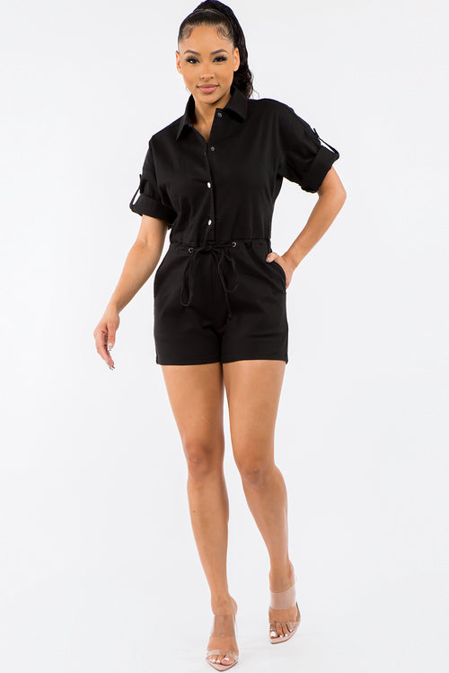 Relaxed Fitted Button Up Romper