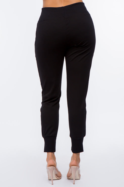 French Terry High Waist Joggers - Neutral Colors