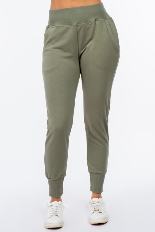 French Terry High Waist Joggers - Bright Colors