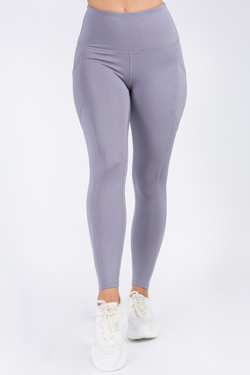 High Waist Capri Pocket Yoga Pants - Quick Silver