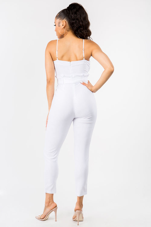 Cute Bow Tie Stretch Jumpsuit