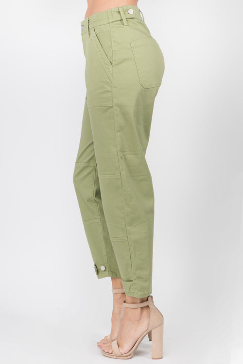 High Waist Dyed Color Slouchy Fit Pants