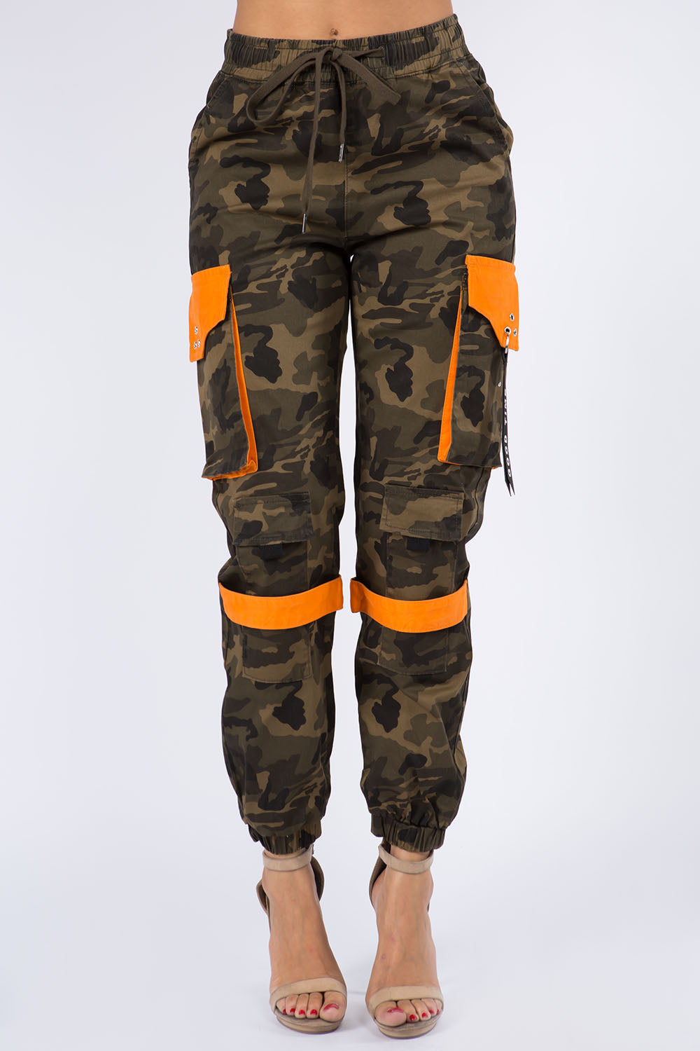 High Waist Cargo Jogger Pants With Utility Pockets