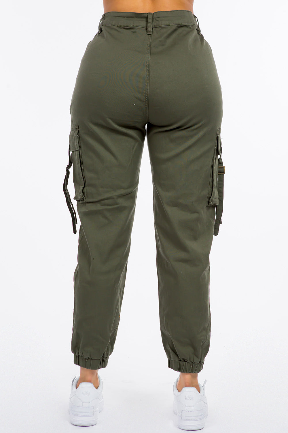 Mid Rise Jogger Pants With Utility Pockets
