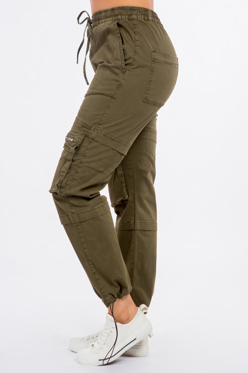 High Waist Joggers With Utility Pockets