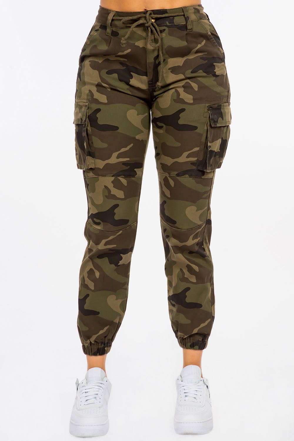 Slim Fit Cargo Joggers With Drawstrings