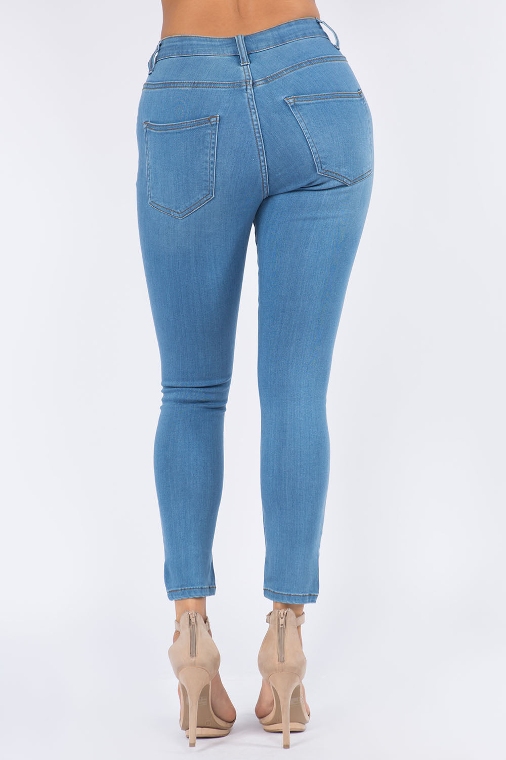 Premium Mid Rise Stretch Skinny Jeans