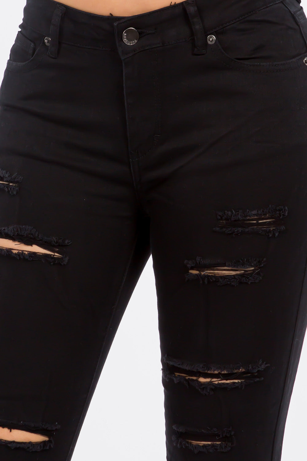 Low Rise Distressed Skinny Jeans